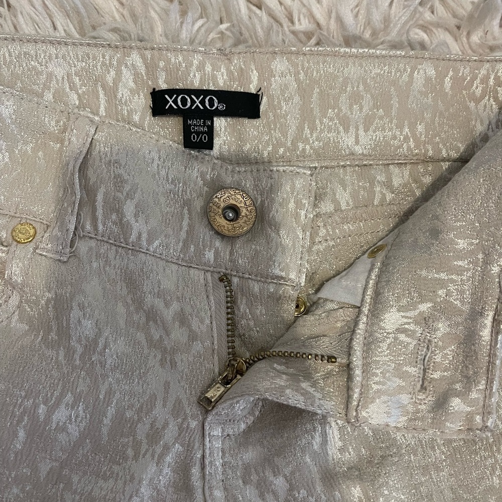 XOXO light gold printed pant